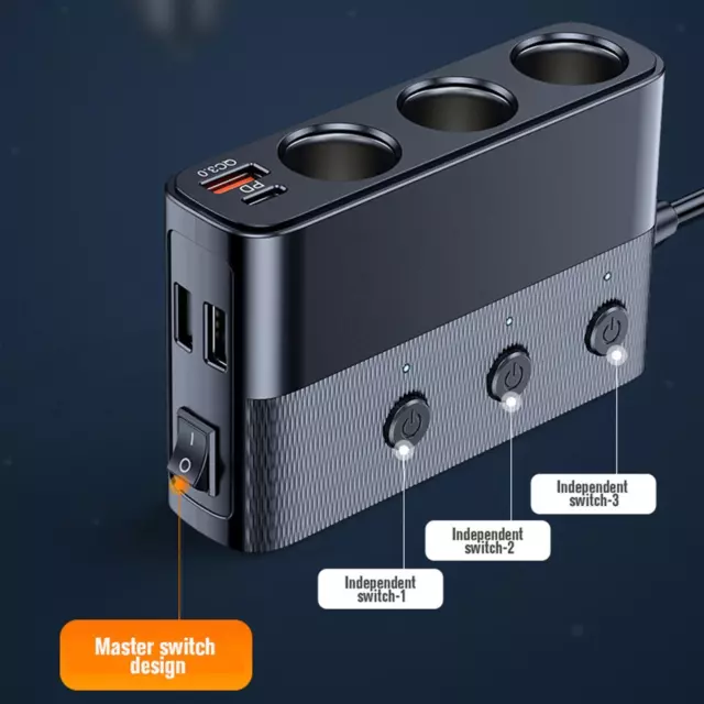 Zigarettenanzünder-Adapter, Spannungsanzeige für Fahrrekorder-Luftpumpe