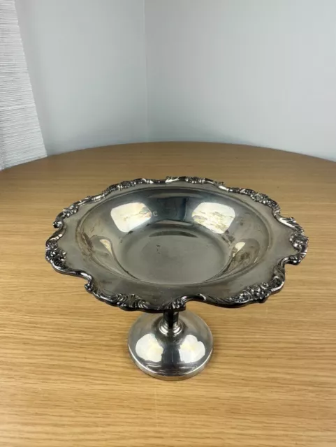 Vintage Wallace Royal Rose Silver Compote Tazza Footed Tray