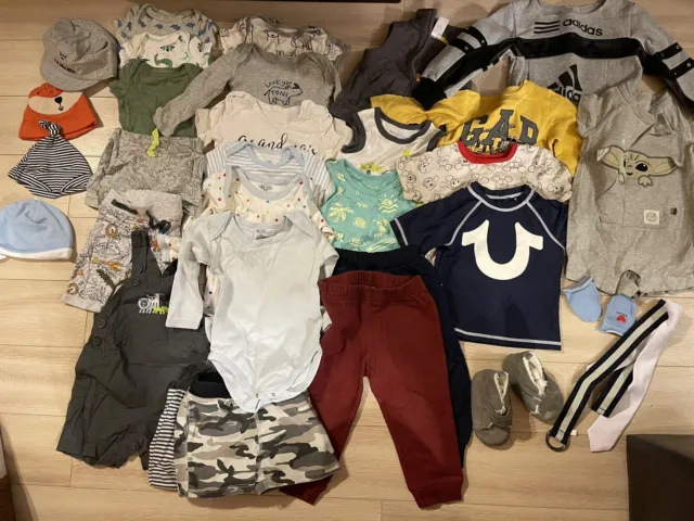Baby Boys Clothing Lot/set Of 34 Size 0-12 M Pants Short Shirt jacket Bodysuit