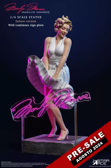 Marilyn Monroe 1/4 Deluxe Resin Statue With Light-Up Neon - Star Ace