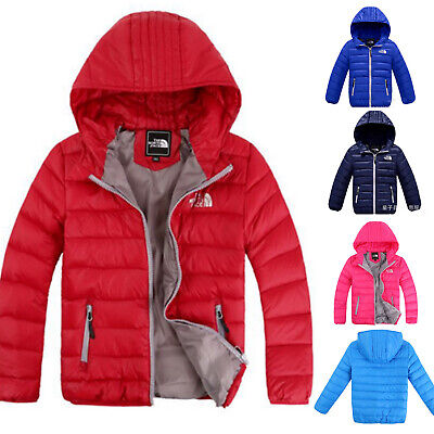 UK Winter Kids Boys Girls Down Snowsuit Hooded Warm Puffer Coat Outwear Jacket D