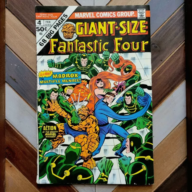 GIANT-SIZE FANTASTIC FOUR #4 VG/FN (Marvel 1975) 1st MADROX MULTIPLE MAN + X-MEN