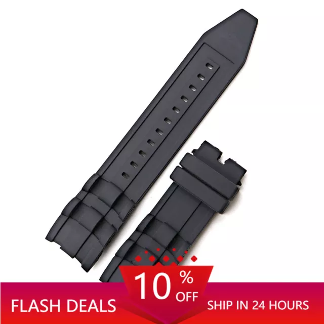 26mm Black Rubber Watch Strap Band Fits For Invicta Pro Diver