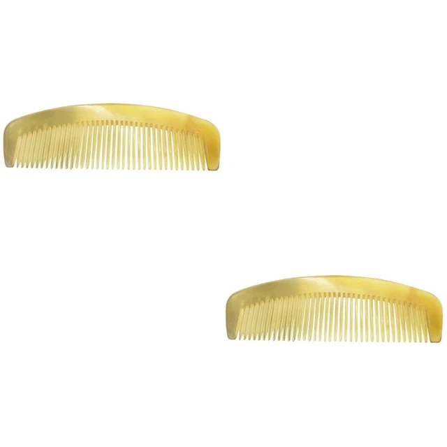 2 Count Fine Hair Combs Without Handle Brush Men Natural Miss Horn