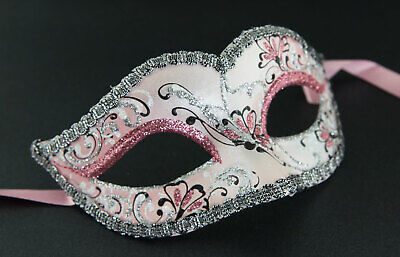 Mask from Venice Colombine Pink Silver for Child Or Small Face 1645 V12B 3
