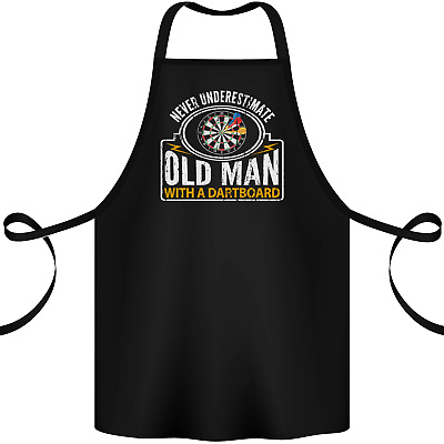 An Old Man With a Dart Board Funny Player Cotton Apron 100% Organic
