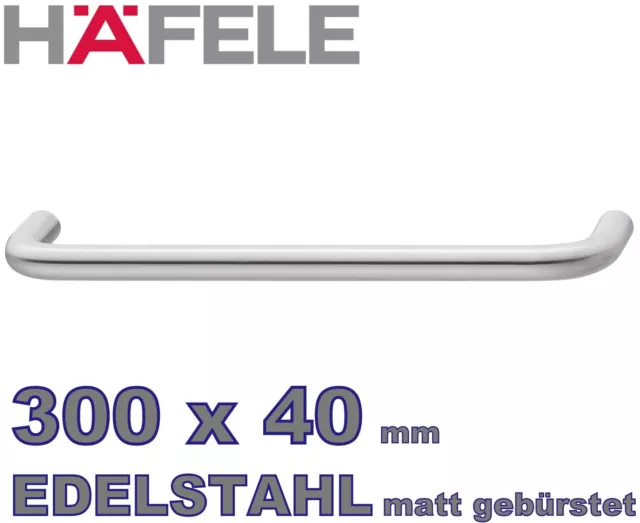 HÄFELE® Edelstahl Möbelgriff 300 mm lang Bügelgriff Sockelgriff Griff 115.51.650