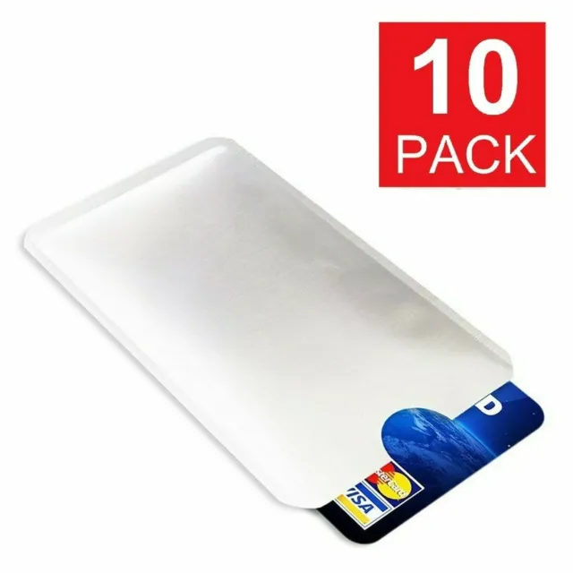 10 pcs Credit Card Protector Secure Sleeves RFID Blocking ID Holder Foil Shield