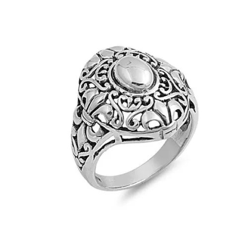 Bali Design Fleur De Lis Sterling Silver Ring  NEW