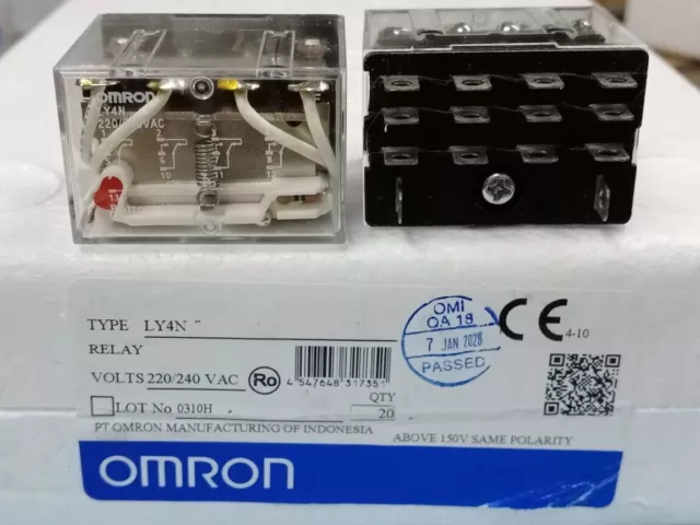 10 pièces. OMRON LY4N-220/240V AC Relais Neuf dans la Boîte