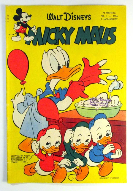 Micky Maus Heft. # 1 von 1956. 1. Januarheft. Original. Ehapa Verlag.