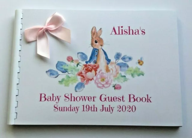 Personalised Peter Rabbit  Baby Shower Guest Book / Scrapbook Memory Album Pr1 2