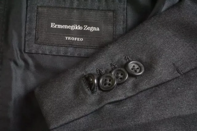 ERMENEGILDO ZEGNA TROFEO Solid Gray 100% Wool Sport Coat Jacket Sz 42S ...