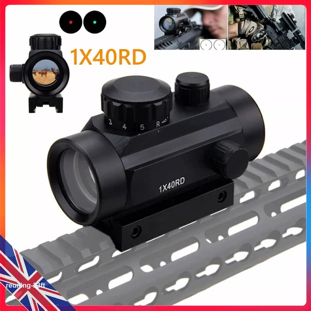 HOLOGRAPHIC 4 RETICLE Projected Red Green Dot Reflex Sight 20mm Rail Laser Rifle EUR 38,41