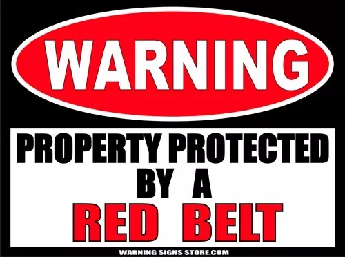 Red Belt Martial Arts Warning Stickers Set of 2 Decals 4" wide WS296