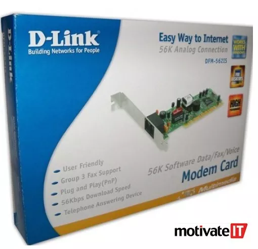 D-Link DFM-562IS 56K Data Fax Voice PCI Internal Modem Card (New In Box Sealed)