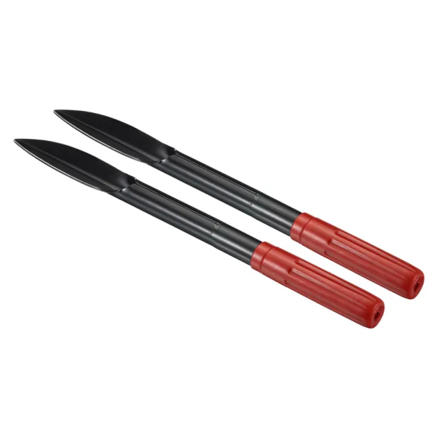 2Pcs 15" Garden Trowel Leaf-Shaped Shovel Pointed Gardening Tools Black Red