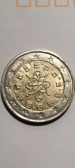 2 Euros 2002 Portugal Fautée Bon Etat