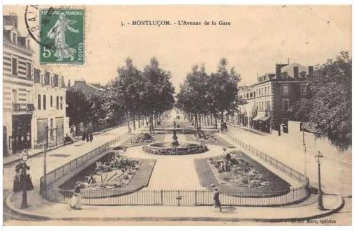 Cpa 03 Montlucon L'avenue De La Gare