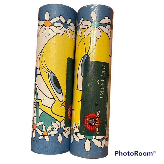 Papel pintado Tweety Bird Looney Tunes borde autoadhesivo guardería 10 yardas vintage 1998