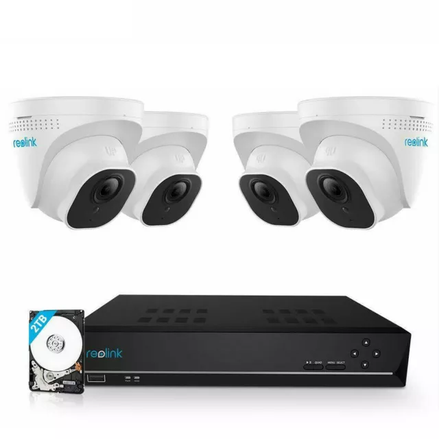 Reolink 5MP CCTV PoE Security Camera System 8CH PoE NVR 24/7 Recording 2TB HDD