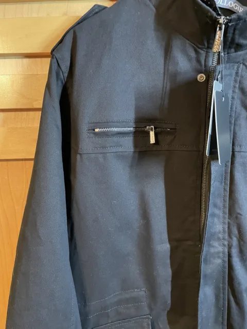 Pollogies Men’s New Trend Business Coat Size XL Full Zip Snaps Black Pockets 2