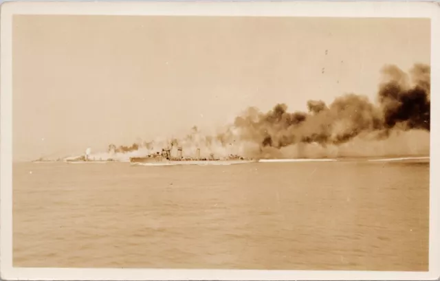 HMS 'Witch' D89 British Royal Navy Destroyer & Other Ships RPPC Postcard H50