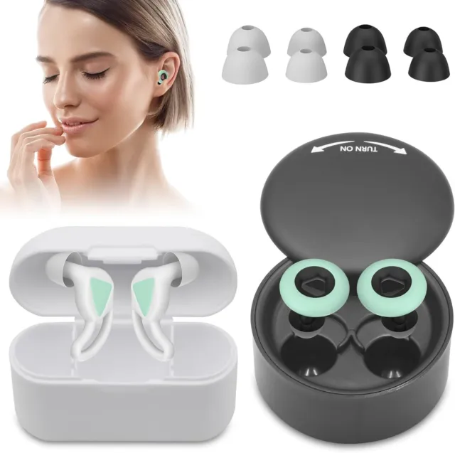 2 Pairs Ear Plugs Sleeping Flying Noise Cancelling Reusable Soft Silicone + Case