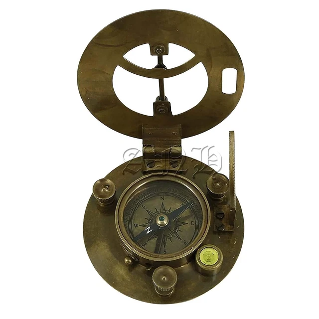 Antik Messing Sonnenuhr & Kompass Nautisch inspiriertes Design... 2