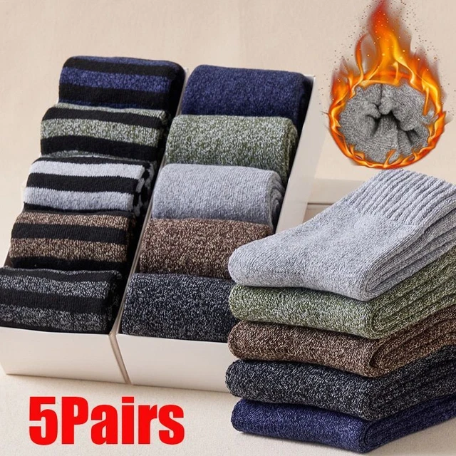 5 Pairs Mens Winter Super Thick Merino Wool Boot Warm Thermal Socks Heavy Duty