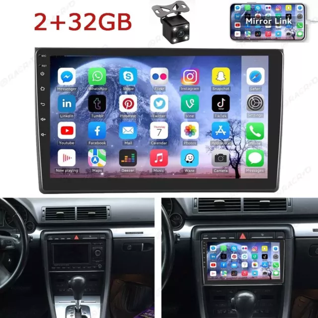 32G Für Audi A4 8E 8H B6 B7 2000-2009 Android 11 Autoradio GPS Navi WIFI Kamera