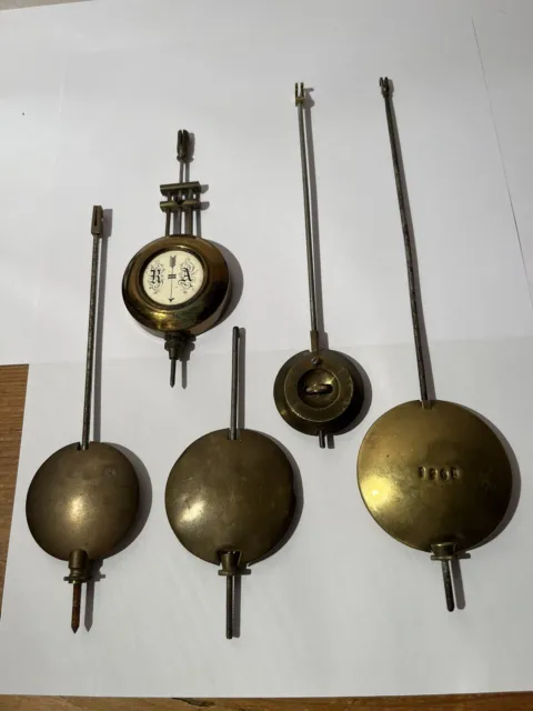 Balancier  horloge Pendule Ancien mecanisme lot de 5 piece detachee 12 cm/ 23.5