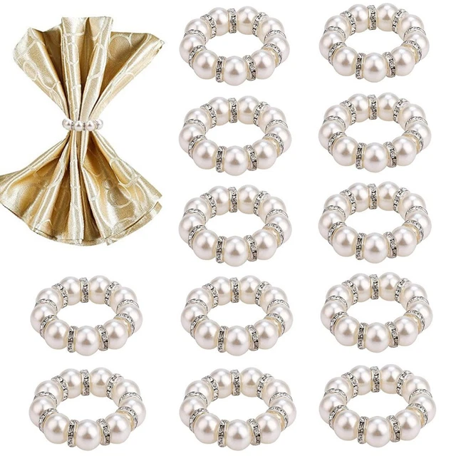 Anillos de servilleta Soportes de decoración Mesa de plástico Decoración Boda 12 piezas/Juego