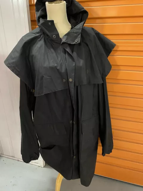 High Plains Australian Made Waterproof Hooded Japara Black Raincoat Jacket