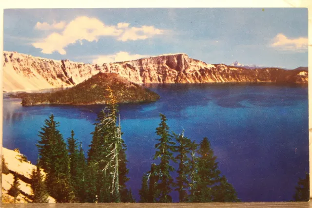 Oregon OR Crater Lake Wizard Island Postcard Old Vintage Card View Standard Post