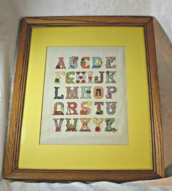 Muestreador de alfabeto de punto de cruz terminado ABC bebé Rachel Crissinger artes de ocio
