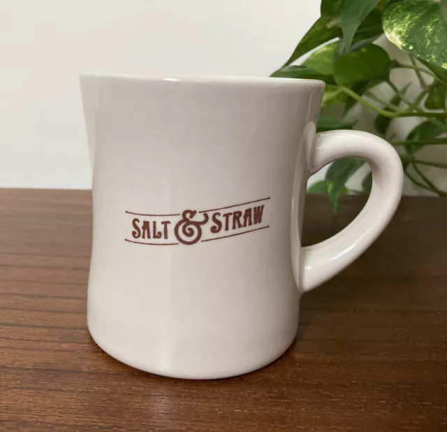 Salt & Straw Ice Cream Mug Design Ceramic Off White Diner Style Cup 💎RARE