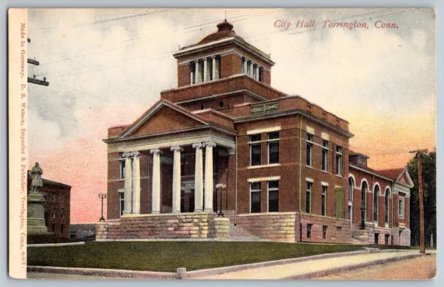 Torrington, Connecticut CT - Old City Hall Building - Vintage Postcard