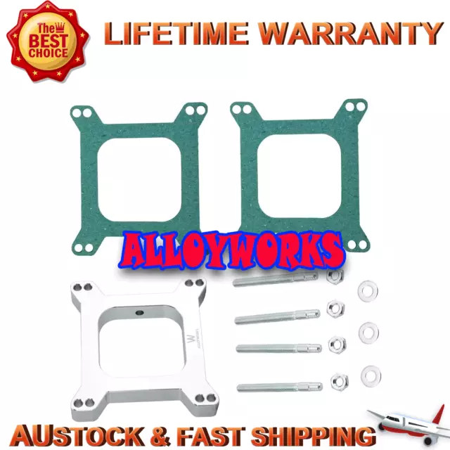 1" Aluminium Carburettor Spacer Kit Suit Open Centre 4 Barrel Holley 4150  AU