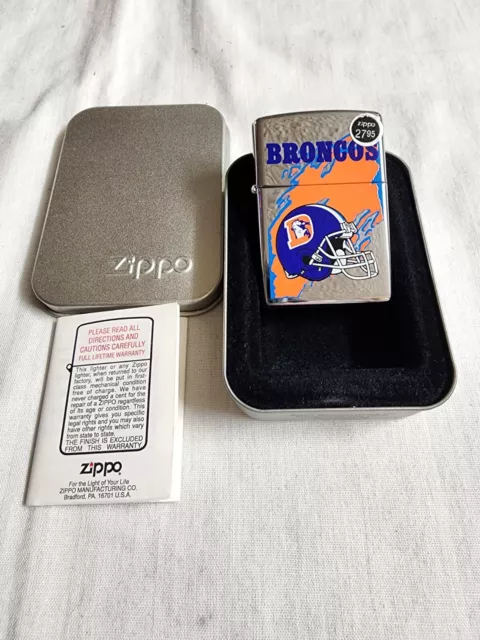 Zippo 1997 Lighter 250NFL 448 Broncos With Box. NEW SEALED UNUSED. RARE