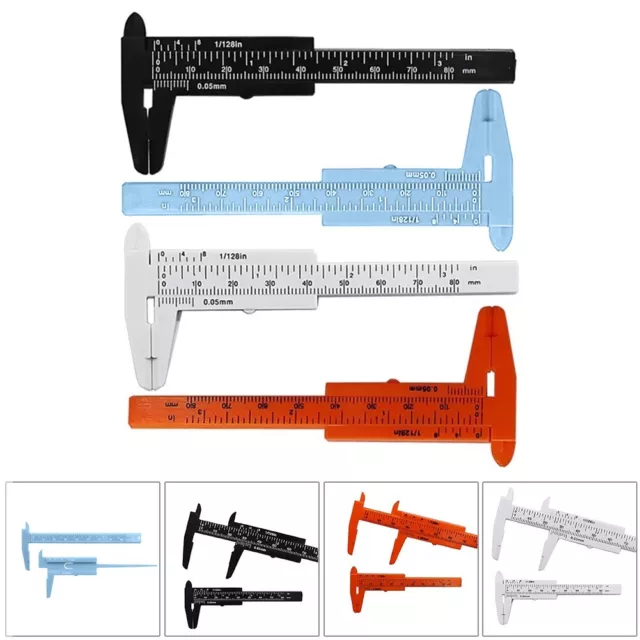 Mini règle d'étrier Vernier en plastique 80 mm micromètre portable et pratiqu