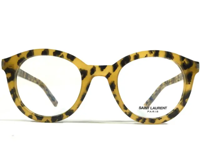 Saint Laurent SL105 006 Eyeglasses Frames Black Yellow Leopard Print 48-24-140
