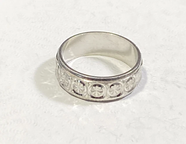 925 Ring geätzt Schneeflockenband Größe 5