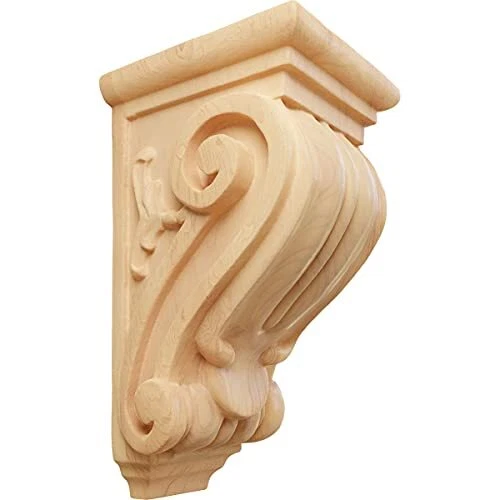 CORW03X04X07CLRO-CASE-2 Small Classical Wood Corbels, 3 1/2"W x 4"D x 7"H, Re...