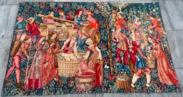 Vintage Pictorial French Tapestry Wall Hanging Tapestry Home Decor 2x4 ft