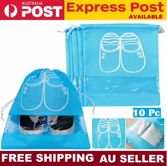 Portable Non-woven Shoes Bag Travel Sport Storage Pouch Drawstring Dust Bags AU