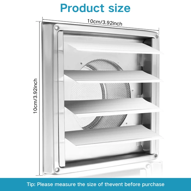 4inch Dryer Vent Cover with Mesh Screen 304 Stainless Steel Louvered kiomh