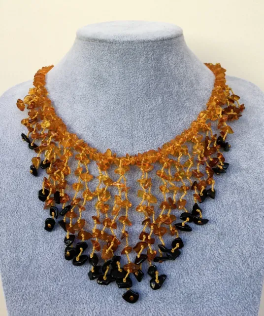 Vintage Soviet Baltic Amber necklace, choker ,Beads Kaliningrad  Amber 32 gr.