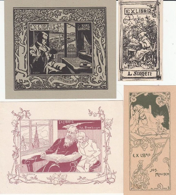 12 Exlibris Bookplate Lesende Konvolut Lot 4 Akt