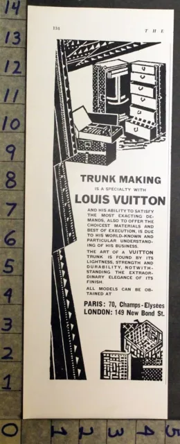 1926 Louis Vuitton Travel Trunk Luggage Paris London Fashion Suitcase Ad Fda264